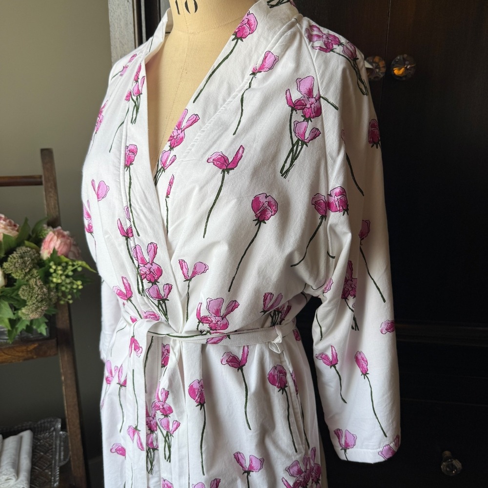 Their Nibs Grandma Robe Terry Lined Cotton Poppy Floral Wrap Belted S Womens - Picture 11 of 16